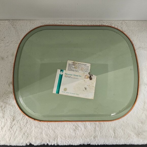 Vintage Metal Dinner Tray Ship Anit Slip Grip Nautical Retro 70s - Picture 12 of 15